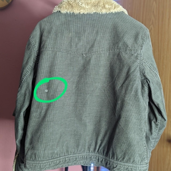Green lined corduroy coat - Picture 4 of 4